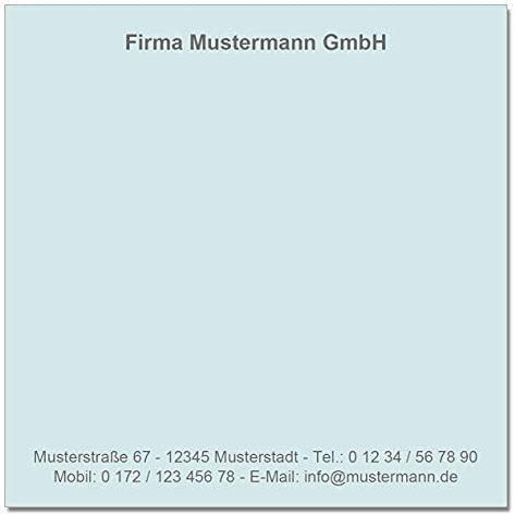 500 Notizzettel personalisiert in praktischer Zettelbox mit Stiftehalter 10 x 10 cm (hellblau)