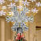 RNSSEZ Topper d'Arbre de Noël 3D Forme de Flocon de Neige Avec Projecteur LED Rotatif - Décoration de Fête (Fiche UE, Argenté)