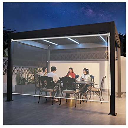 ZXCVBAS Transparentes Wasserdichtes Rollo,Seitenzug-Rollo,Transparente Rollo,Transparent wasserdichte Seitenplatte Plastik Trennzeichen Windschutz Für Büroservice,Garten,Anpassbar,130x150cm/51.1x59in
