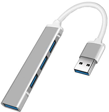 USB 3.0 Hub Expander Mini USB Hub Extensions 4 Port USB Adapter Station, Ultra Slim Portable Data Hub USB Splitter Aluminum Applicable for Laptop, iMac Pro, MacBook Air, Mac, Notebook PC