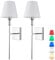 Aiehnid Battery Operated Wall Lights Set Of 2，with Color Temperature Dimmable Remote Control，Battery Powered Non Hardwired Wall Lamp，for Bedroom Farmhouse Bedside Reading Light (Color : Chrome)