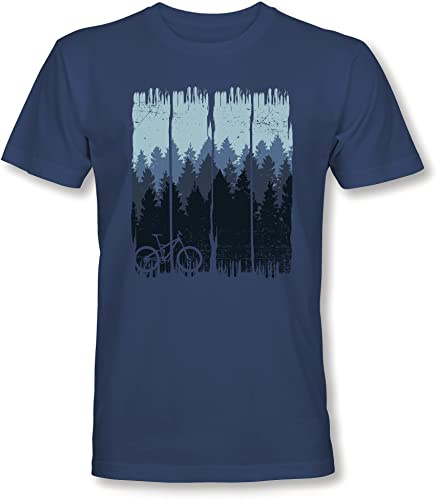 Fahrrad T-Shirt Herren : Bike Wood - Sport Tshirts Herren - Mountainbike Shirt (3XL)