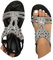 Minetom Femmes Sandales D'Été Plat Strass Fleur en Cuir Sandales T-Strap Élastique Bride À La Cheville Bout Ouvert Chaussures De Plage Cristal Floral Tongs A Noir 40 EU