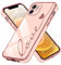 LCHULLE Coque Compatible avec iPhone 12 Femmes Filles Motif Étui de Téléphone TPU Souple Résistant aux Chocs, Anti-Rayures Coque pour iPhone 12 Rose