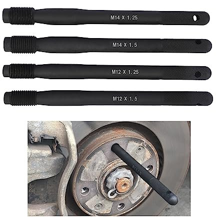 PLAYOCCAR 4PCS Auto Rad Montagehilfe Fixierbolzen Satz M12 x 1.5, M12 x 1.25, M14 x 1.5, M14 x 1.25, Radwechsel Felgen Zentrierhilfe Kompatibel mit europäischen