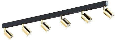 Licht-Erlebnisse Deckenstrahler groß 126 cm lang XXL 6-flammig GU10 in Schwarz Gold verstellbar Metall Modern Wohnzimmer Esszimmer Deckenlampe Spot