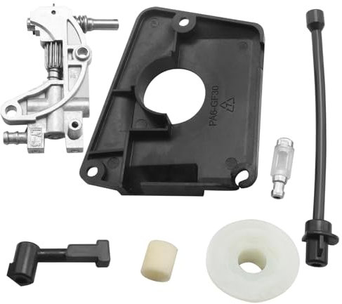 EMSea Kit de engranajes de bomba de accionamiento de aceite, manguera de filtro, boquilla de aceite, kit de turbina para bomba de motosierra 4500 5200 5800 45CC 52CC 58CC