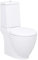 Gecheer Keramik WC Toilette Stand-Toilette Bodenstehende Toilette Stand-WC Toilettensitz WC-Schüsseln Bad Keramik Toilette für Ecke im Badezimmer,Soft Close Mechanismus,Rund Senkrechter Abgang Weiß