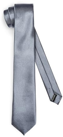 Ladeheid Klassische Herren Krawatte, glänzend, Perfekt für Büro & Festlichkeiten, Vielfältige Farben - Ideal für Geschäftsmeetings, Hochzeiten TMS-8 (150cm x 8cm, Graphite)