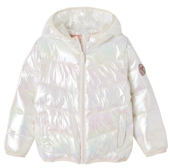 Vertbaudet Mädchen Steppjacke mit Glanzeffekt, Übergangsjacke wollweiß 122