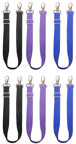 Elastische Beingurte für Pferdedecken, Pferdedecke, Ersatz-Beingurt (6, 2 Schwarz, 2 Blau, 2 Violett), 6 Stück