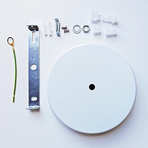 Chrasy Pendant Cable Grip Plaque pour Luminaire Lampe Suspension Multicolore Pince Complet Ensemble Full Set Blanc (15CM)