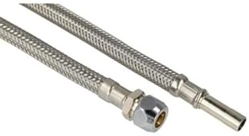 Edelstahlschlauch, Flexschlauch, Panzerschlauch DN8 150 mm x Ø 10 mm Stutzen x Ø 10 mm Quetschverschraubung