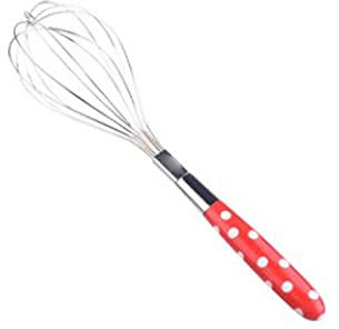 ISCBAFYX Mini batidor de Alambre de Acero Inoxidable con Mango de Fresa y pequeño Globo Mezclador Silk Pillowcase