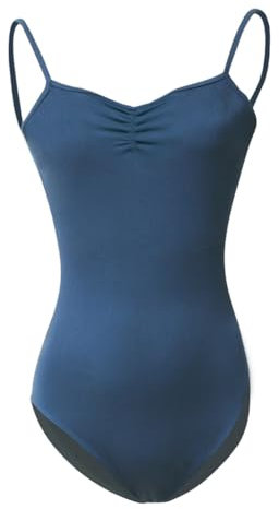 ROYAL SMEELA Damen Ballettanzug Halbarm Mesh Ballett Tanz Trikots Tanzkostüm Einfarbig Stretch Rückenfrei Gymnastik Body Trikot Tanzkleidung Hosenträger Trikot