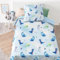 Yasida BettwäSche Dinosaurier Kinder Mikrofaser BettwäSche Blau Duvet Cover Das Muster Ist Niedlicher Cartoon-Dinosaurier FüR Jungen/MäDchen Dino BettwäSche 135x200cm Mit 1 Kopfkissenbezug 80x80cm