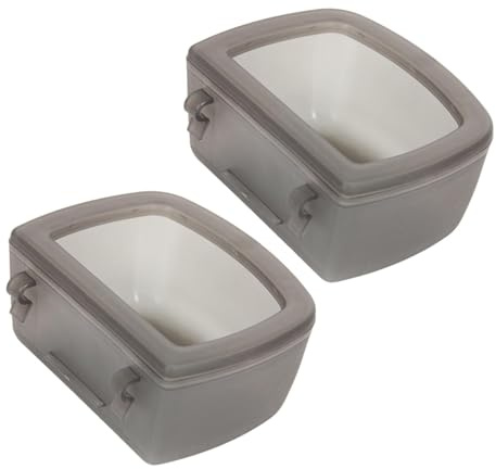 FewNvWa Lot de 2 Gamelle à Suspendre pour Chien et Chat, pour Cages Métalliques Ou Caisses, Convient pour Cage, Distributeur d'eau sans Renversement, Gamelle d'eau Suspendue, Gris