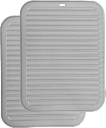 Lot de 2 dessous de plat en silicone pour poêles et casseroles chaudes, 30 x 23 cm, tapis résistant à la chaleur, dessous de plat en silicone pour plans de travail de cuisine, dessous de plat