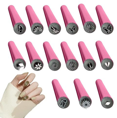 15 Piezas De Bolígrafo Para Sellos De Uñas, Kit De Sellos De Uñas De Flores, Herramienta De Arte De Uñas Con Diferentes Patrones, Placas De Estampado De Uñas, Herramientas De Diseño Para Mujeres