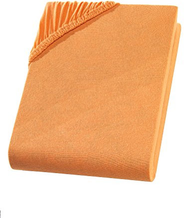 Spannbettlaken 70x140 cm Babybett – 100% Baumwolle, Jersey, Kinderbett Spannbetttuch für Matratzen bis 15 cm Höhe, Orange