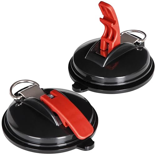 ONVAYA® Saugnäpfe ǀ 2er-Set ǀ mit stabilem D-Haken ǀ für Umzug, Auto, Camping ǀ hohe Saugkraft ǀ Saugnapf mit Haken