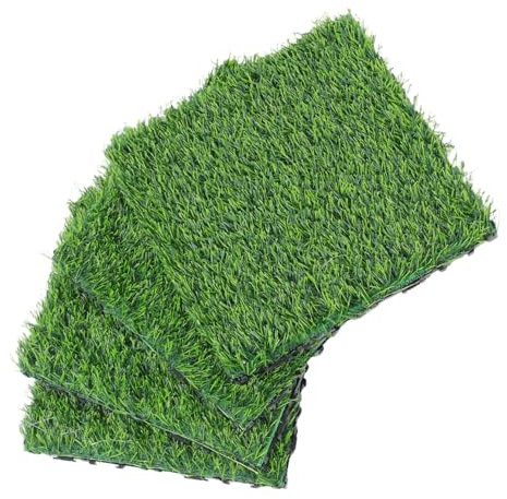 SHINEOFI 4 Plancher De Pelouse Simulé Tapis De Gazon Tapis D'herbe Artificiel Paillasson En Fausse Herbe Tapis D'herbe Bricolage Tapis De Gazon Paysager Plastique Green