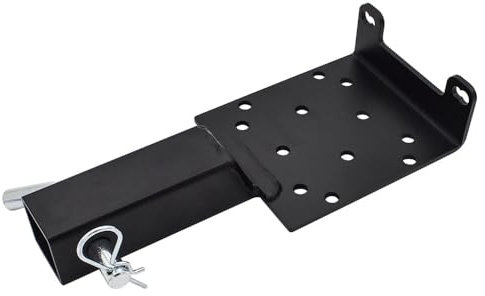 TFixol Plaque de treuil avec récepteur de 5,1 cm, support universel pour treuil de remorque, VTT, UTV, remorque, camion noir