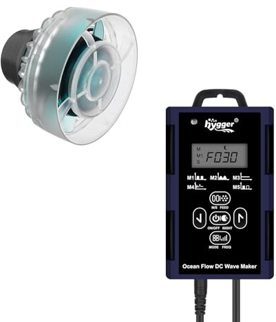 hygger Mini Wave Maker for Saltwater & Freshwater Aquarium, Ultra-Quiet Transparent Wavemaker with Controller, Adjustable Flow Magnetic DC 12V 850GPH Powerhead, Pump for 20-80 Gallon Tank