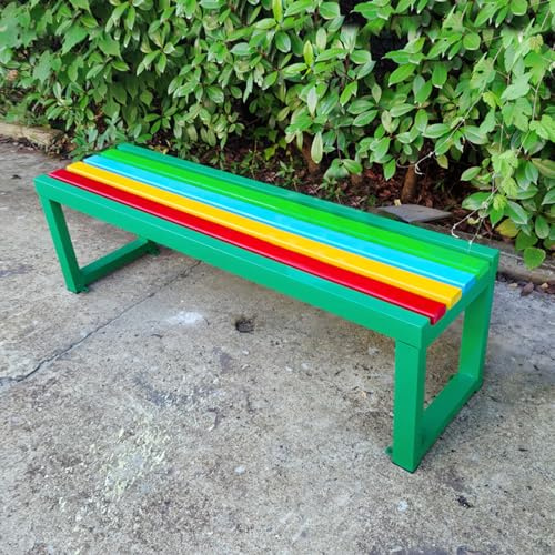 Wetterfeste Gartenbank, 100 cm, Parkbank aus Holz und Metall, 500 kg Tragkraft, perfekt für Garten, Terrasse, Rasen und Schule.