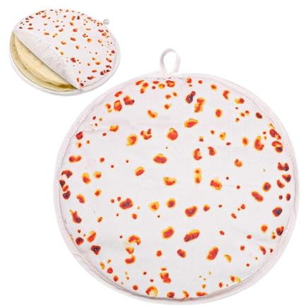 Tortilla Warmer Cloth, Thermal Microwaveable Tortilla Holder Bag 12Inch, Microwaveable Insulated Naan Taco Food Warmer Pouch - for Corn Taco Pizza Roll Home Party Family Feasts