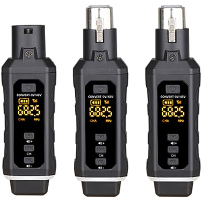 WINH Transmisor y Receptor XLR Inalámbricos Compatibilidad Versátil Micrófono de Condensador Dinámico de Señal Estable para Mezcladores de Computadora Sistemas PA Transmisores de Micrófono (1