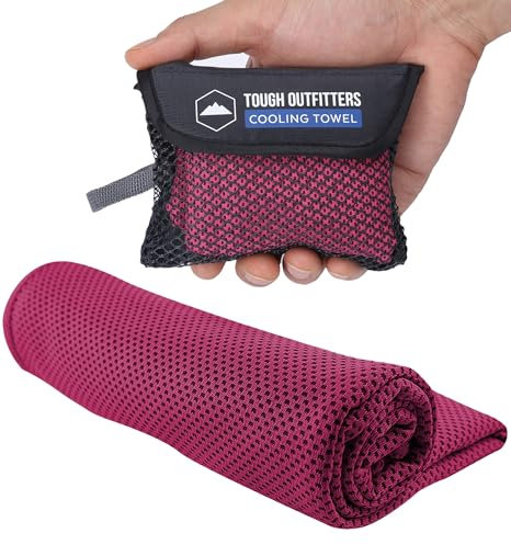 Tough Outdoors Cooling Towel 97.8 x 30.5cm (38.5x12) - Cooling Towel for Neck & Face - Ice Towels Neck Wraps for Men & Women - Sweat Rag for Camping, Gym, Yoga & Sports