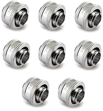 XSPC G1/4 to 7/16 ID 5/8 OD Compression Fitting V2 - Chrome (8 Pack)