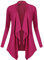 Urban GoCo Women's Drape Front Open Irregular Hem Cardigan (XXL, Fuchsia Rose)