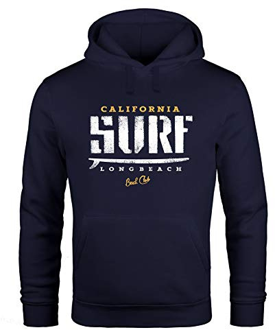 Neverless Hoodie Herren Surf Kapuzen-Pullover Männer Navy M