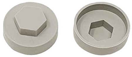 TechFast Roofing Screw Cover Caps | 16mm | Goosewing Grey - Plastic | Box 100