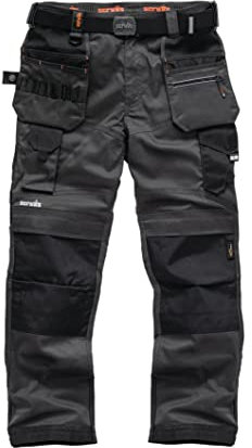Scruffs Men's Pro Flex Holster Workwear Trousers, Graphite, 38W Long UK