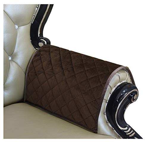 HAOMAIJIA Sofa-Armlehnenbezug, Armlehnenbezug, Sessel-Schonbezug, rutschfest, gesteppt, Möbelschutz für Ledersofa, Couch (ALatte, 50,8 x 61 cm, 2 Stück)