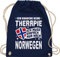 Shirtracer Turnbeutel Rucksack - Länder Fahnen und Flaggen - Ich brauche keine Therapie Ich muss einfach nur nach Norwegen - weiß - Unisize - Navy Blau - country norway stoffbeutel sprüche rucksäcke