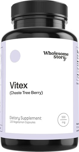 Wholesome Story Organic Vitex Chasteberry Supplement for Women | Hormone Balance, Fertility Support & Period Regulation | Vitex Berry Agnus Castus Extract | 120 Capsules | Chaste Tree Berry