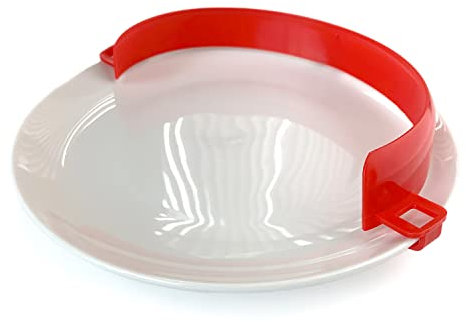 UK Care Direct Red Plate Guard Disabled Cutlery to Prevent Spills Dementia Eating Aid Universal Fit Raised Lip for One Handed Eating Scoop Plate