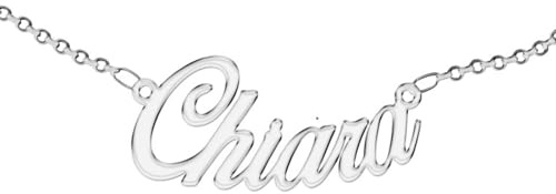 Zuffetti Personalisierbare Halskette für Damen mit Namen - Tragen Sie Ihren Namen - Edelstahl und hypoallergen - Farbe Silber - Designed in Italy | Elegante Edelstahl Kette, Personalisierter Anhänger, Personalisierter Namensschriftzug, Geschenkideen Mädchen