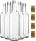 Weinflaschen Leer 750ml mit Korken 15er Set, Sehr Haltbares Glasflaschen mit Korken für Wein, Universal Flaschen für Ferschiedene Getränkearten, Elegantes Glas, Vorratsflaschen Glas