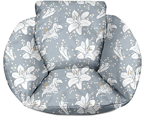 Hängesessel Kissen, Polster Bodenkissen für Schwenksessel, Auflage für Baumwoll Hängeschaukel, Hängekorb, Hängestuhl, Rückenkissen in der Farbe Lilien [114]