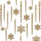 72 Stücke Acryl Eiszapfen Weihnachten Schneeflocke Eiszapfen Ornamente Hängende Eiszapfen Tropfen Ornamente Schneeflocke Eiszapfen Dekorationen Set für Weihnachtsbaum Dekoration (Gold)