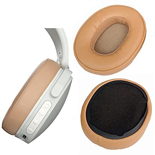V-MOTA Earpads Compatible with Skullcandy Crusher Bluetooth, Crusher Evo, Crusher ANC, Hesh 3 Wireless Headphones,Replacement Leather Cushions Repair Parts (1 Pair) (Brown)