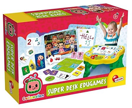 Lisciani Giochi 90945 Der robuste CoComelon-Tisch, an dem jüngere Kinder mit einer reichen Sammlung von Lernspielen Spaß haben können!