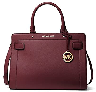 Michael Kors Damen-Umhängetasche aus Rayne-Leder, mittelgroß, merlot, Medium