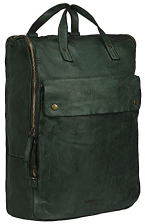 Schoolmaster by Harolds Backpack Rucksack Daypack Damen Herren Leder - jungle washed