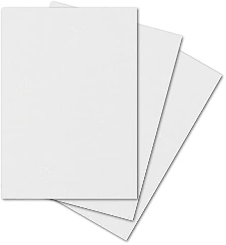 ARTOZ 50x Bastelpapier - Blütenweiß - DIN A4 297 x 210 mm - 220 Gramm pro m² - Edle Egoutteur-Rippung - Hochwertiges Designpapier Urkundenpapier Bastelkarton